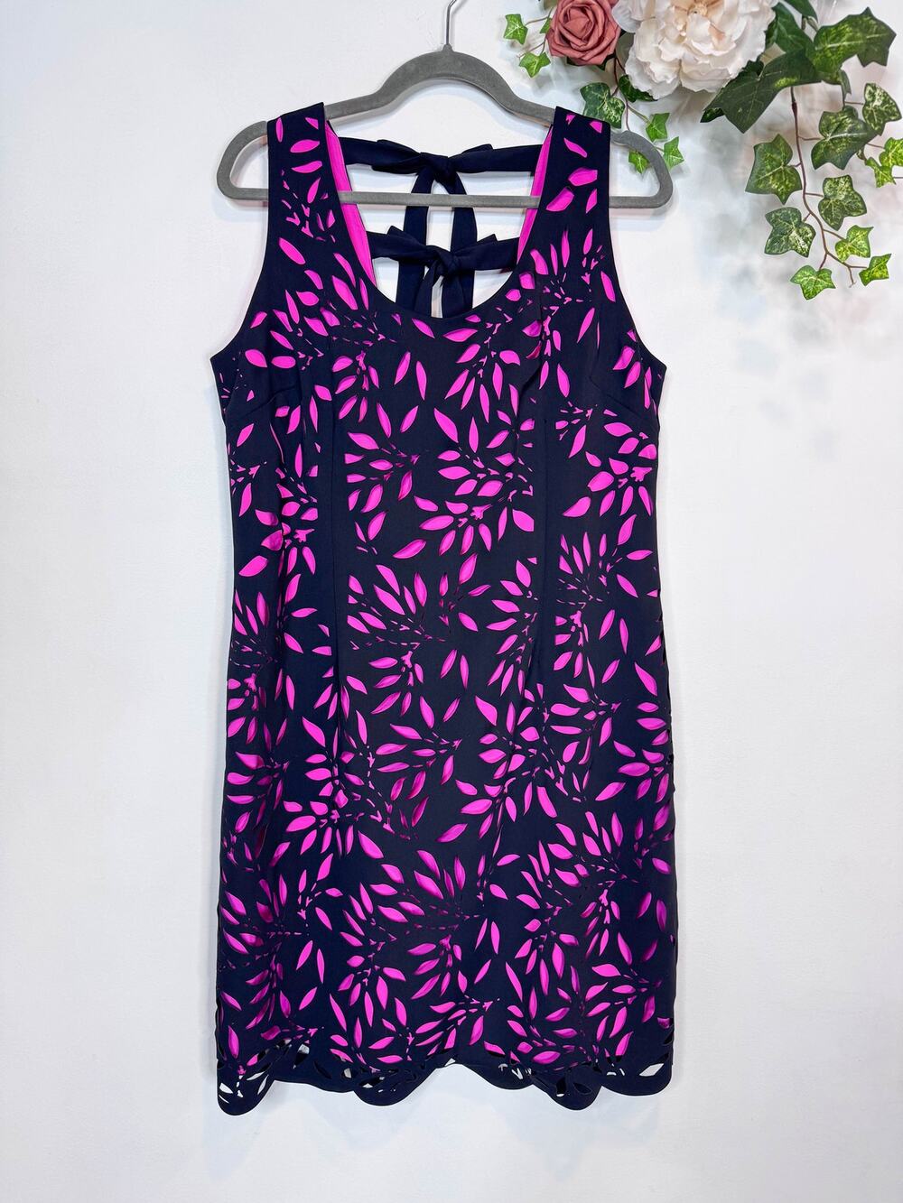 Shani Laser Cut Sheath Dress in Neon Pink